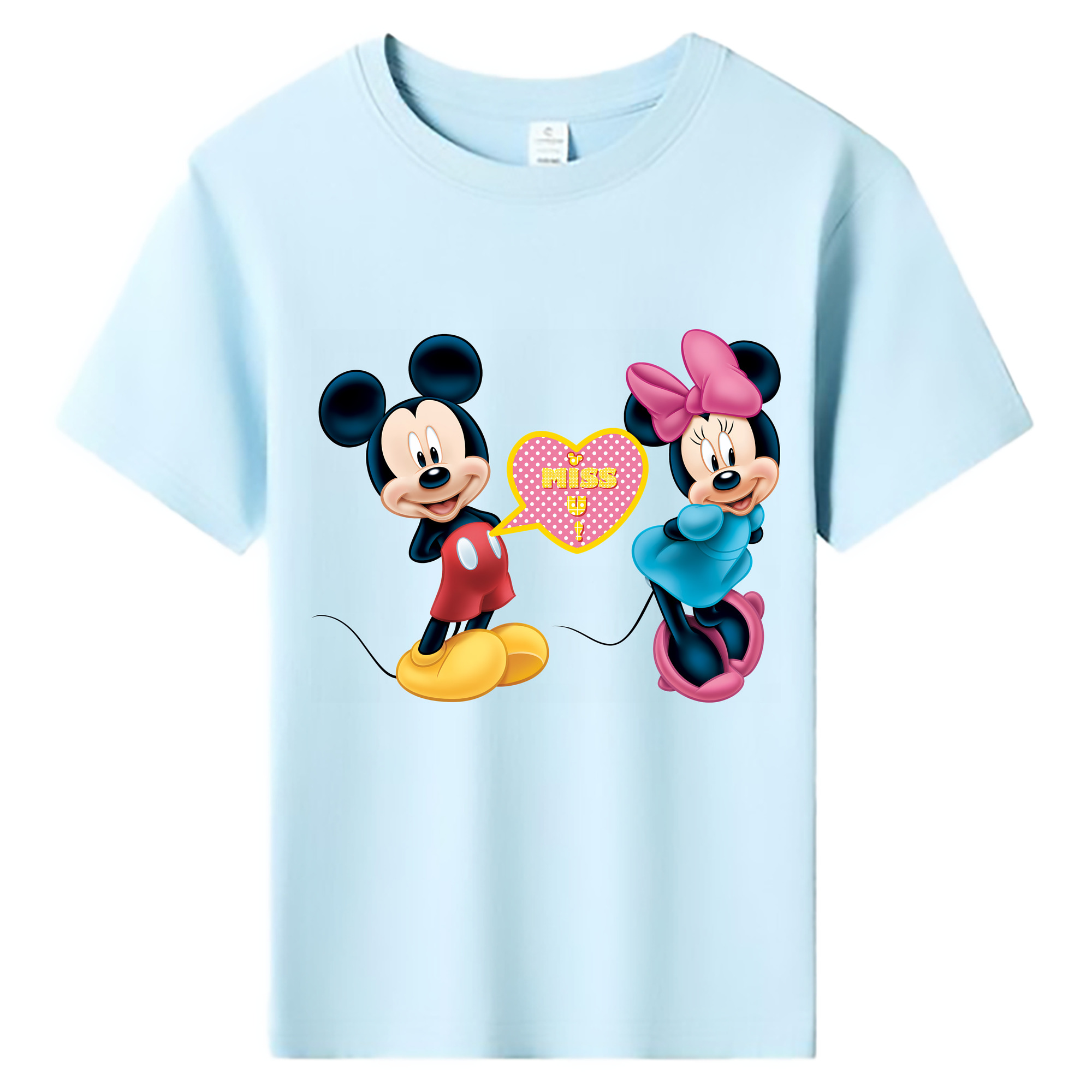 （画像用） ミッキーマウス Mickey Mouse 綿100％キッズTシャツ（フロントプリント）
